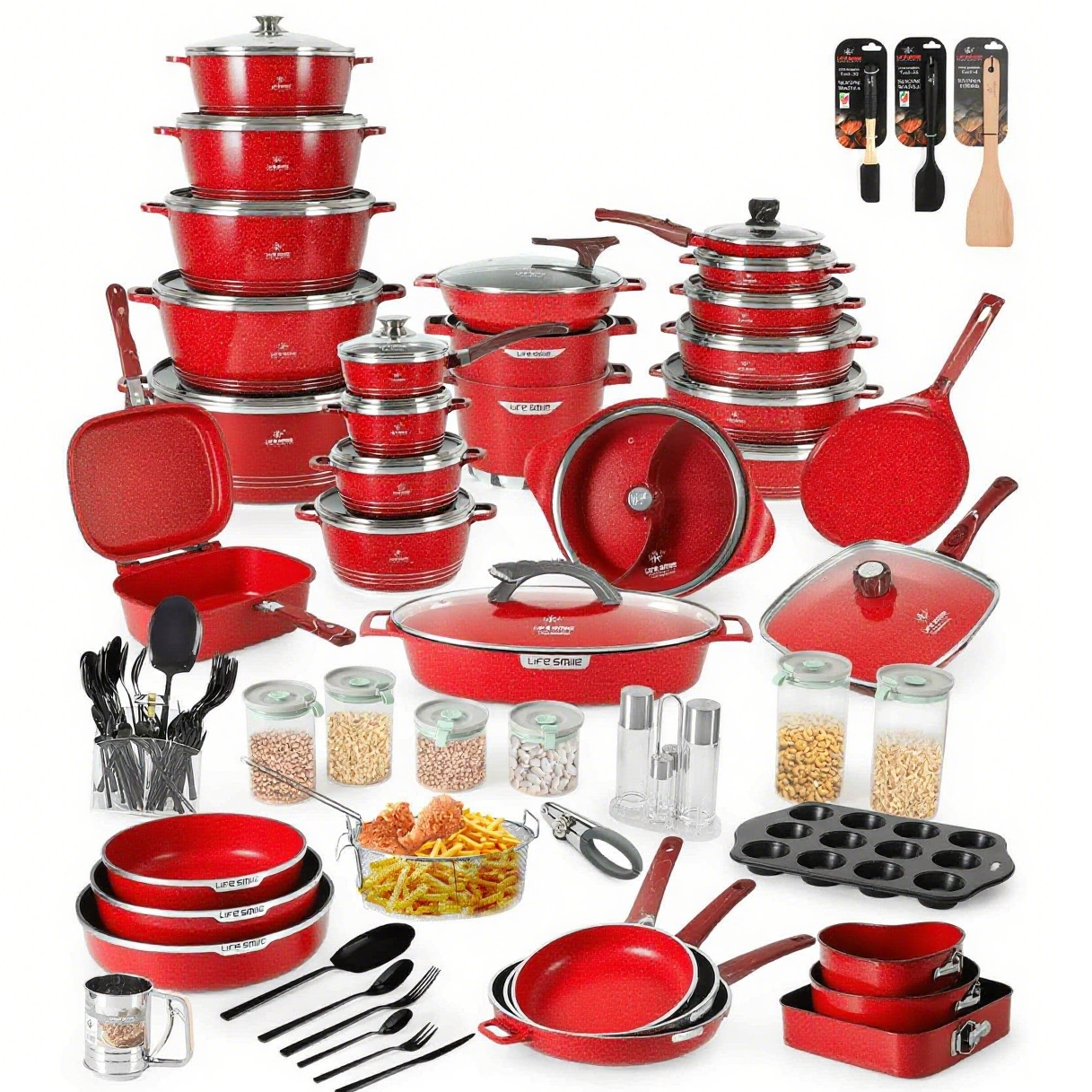 Complete 130 Piece Cooking & Kitchenware Set Premium